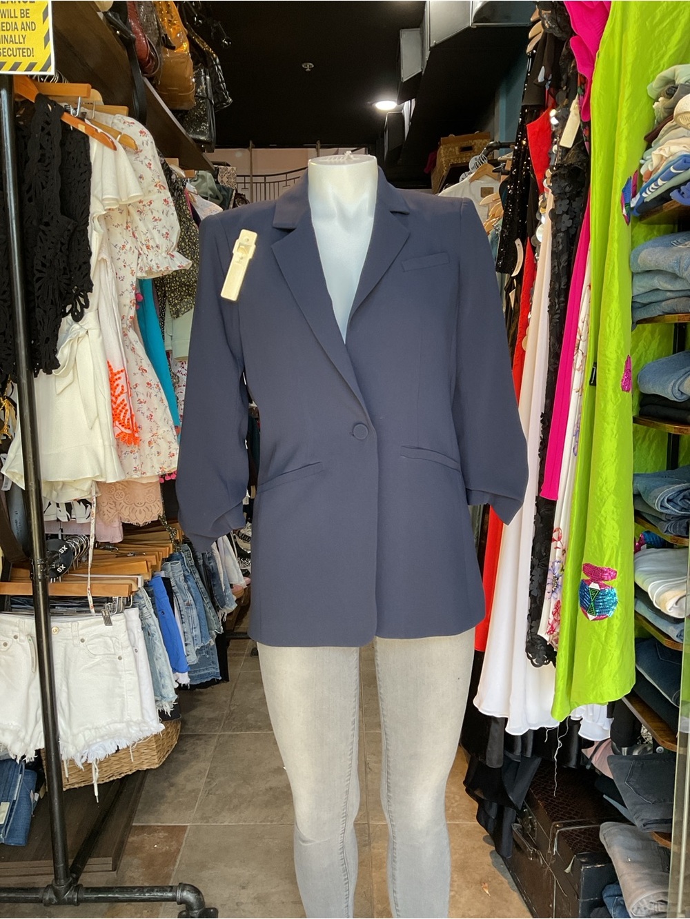 cinq a sept Navy Single-Button Tailored Blazer